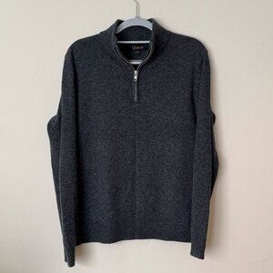 Quince Mongolian Cashmere Quarter Zip Sweater Charcoal Sz S